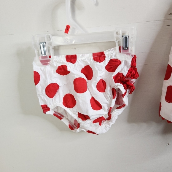 Disney Parks Baby Girl Minnie Mouse Polka Dot Red White Dress Bloomers 6 Months - Picture 6 of 8